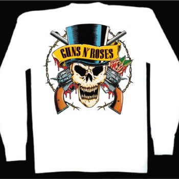 GUNS N ROSES LONG SLEEVE T-SHIRT - COLORED SKULL LOGO