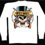 GUNS N ROSES LONG SLEEVE T-SHIRT - COLORED SKULL LOGO