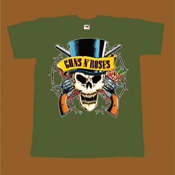 GUNS N ROSES T-SHIRT - COLORED SKULL 3