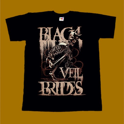 BLACK VEIL BRIDES T-SHIRT - SKELETON