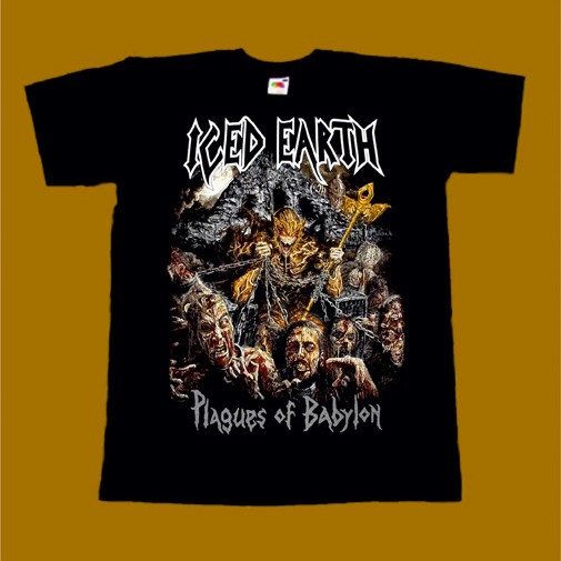 ICED EARTH T-SHIRT - PLAGUES OF BABYLON