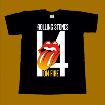 ROLLING STONES T-SHIRT - 14 ON FIRE LOGO