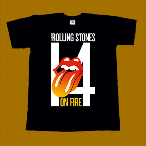 ROLLING STONES T-SHIRT - 14 ON FIRE LOGO