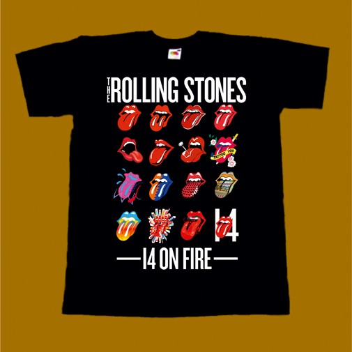 ROLLING STONES T-SHIRT - 14 ON FIRE TONGUES