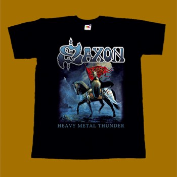 SAXON T-SHIRT - HEAVY METAL THUNDER