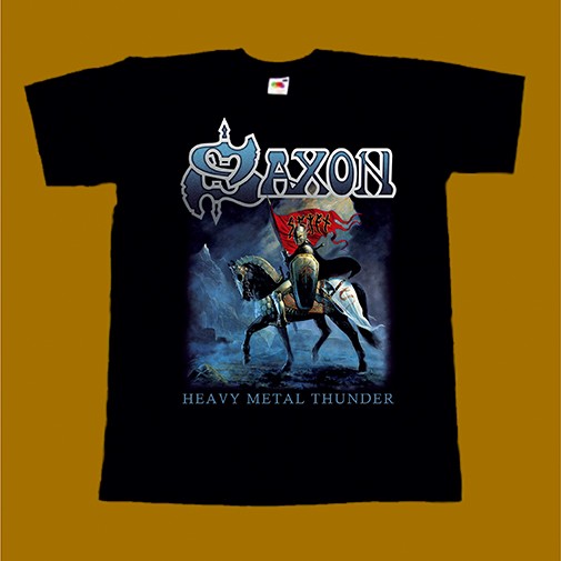 SAXON T-SHIRT - HEAVY METAL THUNDER