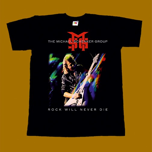 THE MICHAEL SCHENKER GROUP T-SHIRT - ROCK WILL NEVER DIE