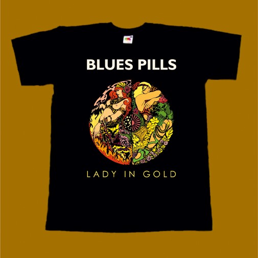 BLUES PILLS T-SHIRT - LADY IN GOLD