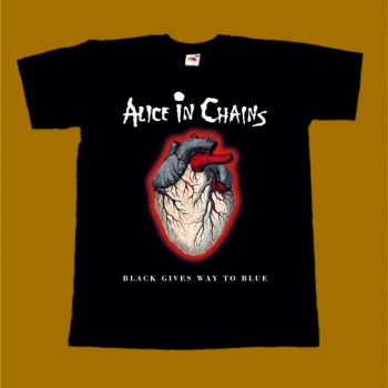 ALICE IN CHAINS T-SHIRT - BLACK GIVES WAY TO BLUE