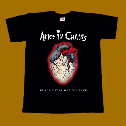 ALICE IN CHAINS T-SHIRT - BLACK GIVES WAY TO BLUE