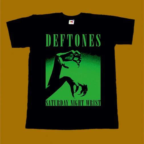 Deftones T-Shirt Uomo Ufficiale "Saturday Night Wrist" - Maglia Nera Taglia L, Logo Band, Import UK