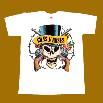 GUNS N ROSES T-SHIRT - COLORED SKULL LOGO