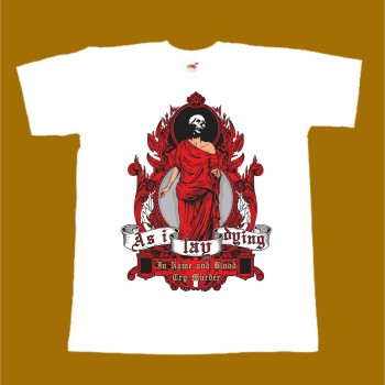 AS I LAY DYING T-SHIRT - IN NAME AND BLOOD CRY MURDER