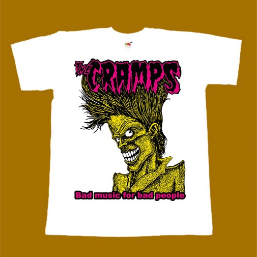 THE CRAMPS T-SHIRT - BAD MUSIC FOR BAD PEOPLE