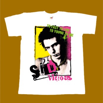 SID VICIOUS T-SHIRT - TOO FAST TO LIVE