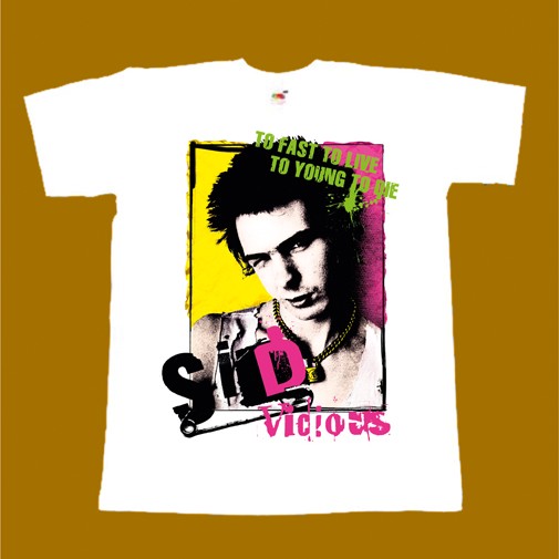 SID VICIOUS T-SHIRT - TOO FAST TO LIVE