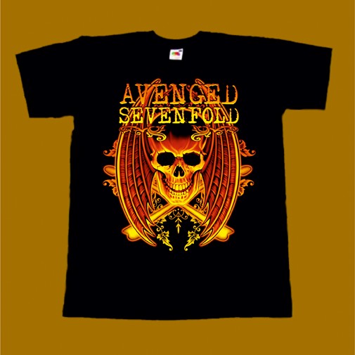 AVENGED SEVENFOLD T-SHIRT - ORANGE SKULL