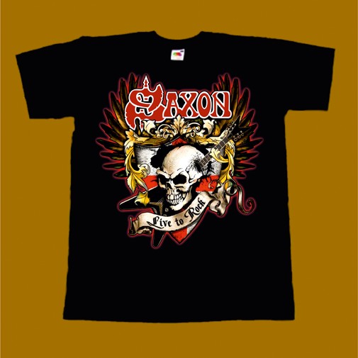 SAXON T-SHIRT - LIVE TO ROCK