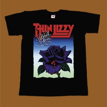 THIN LIZZY T-SHIRT - BLACK ROSE