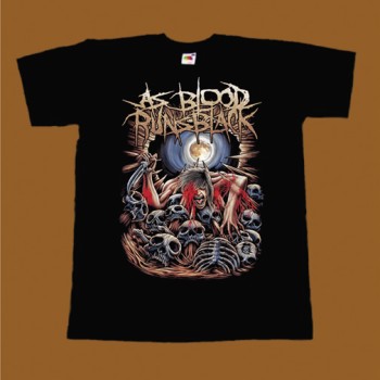 AS BLOOD RUNS BLACK T-SHIRT - SKULLS