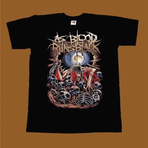 AS BLOOD RUNS BLACK T-SHIRT - SKULLS