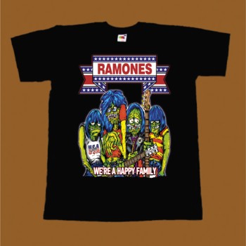 RAMONES T-SHIRT - WE ARE A HAPPY FAMILY