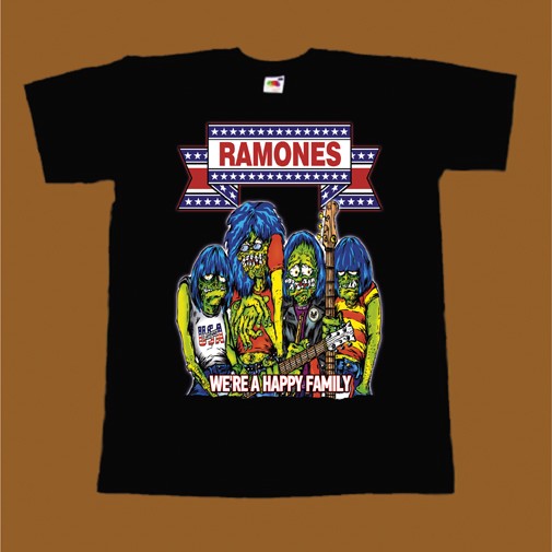 RAMONES T-SHIRT - WE ARE A HAPPY FAMILY