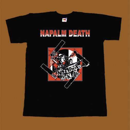 NAPALM DEATH T-SHIRT - NAZI PUNKS FUCK OFF