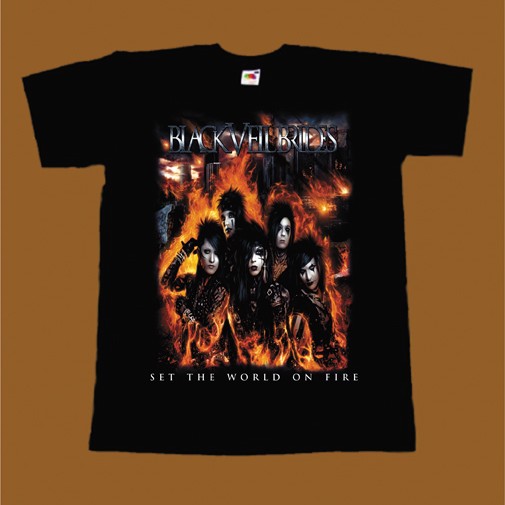 BLACK VEIL BRIDES T-SHIRT - SET THE WORLD ON FIRE