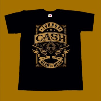 JOHNNY CASH T-SHIRT - MEAN AS HELL