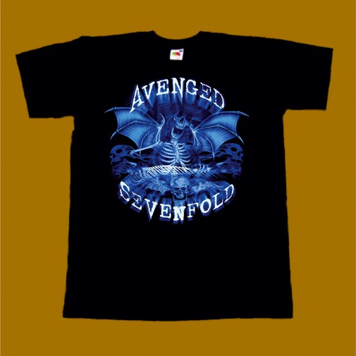 AVENGED SEVENFOLD T-SHIRT - BLUE SKULLS