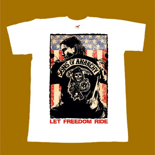 SONS OF ANARCHY T-SHIRT - LET FREEDOM RIDE