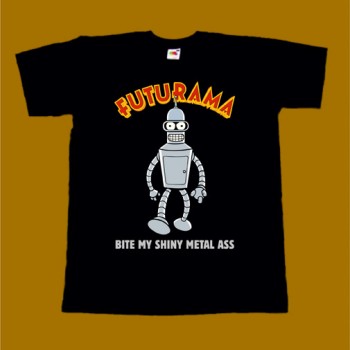 FUTURAMA T-SHIRT - BITE MY SHINY METAL ASS