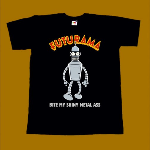 FUTURAMA T-SHIRT - BITE MY SHINY METAL ASS