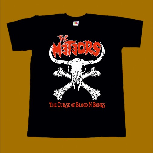THE METEORS T-SHIRT - THE CURSE OF BLOOD N BONES